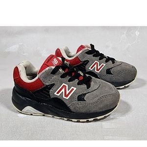 New Balance 580 Infants Sneakers Sz 5 Deep Freeze Grey Black Red KL580FWI